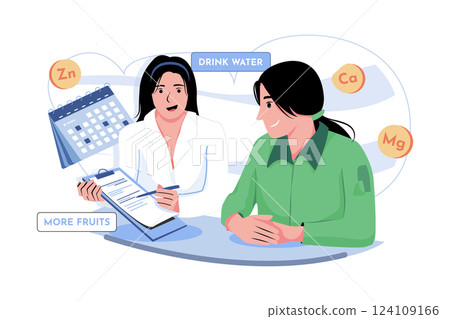 Female Nutritionist Doctor Giving Nutrition Plan 124109166