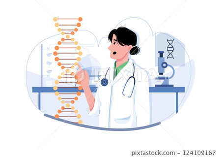 Female Scientist Doing DNA Research 124109167