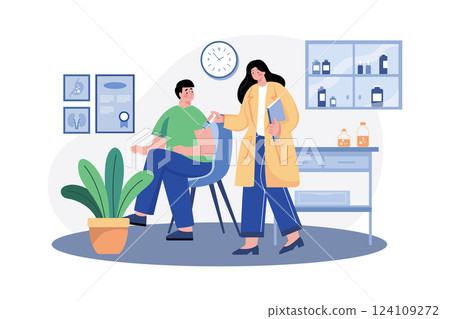 Doctor Is Injecting A Vaccine Into His Patient 124109272