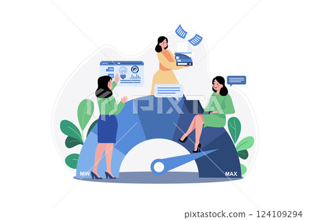 Business Woman With High Productivity Business Woman With High Productivity 124109294