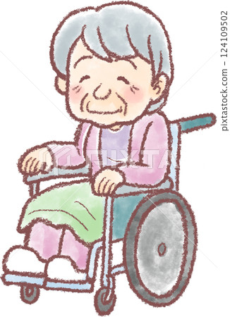 elderly woman in a wheelchair elderly woman in a wheelchair 124109502
