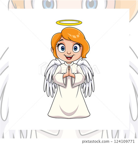 Cartoon little angel isolated on white background 124109771
