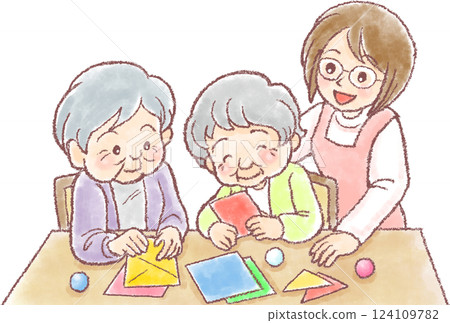 護理插畫_日間服務活動_日間服務_認知障礙症友善日間護理 124109782