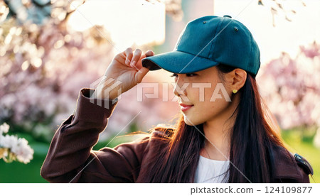 戴帽子的女人（AI 生成的圖像） 124109877