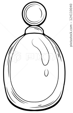 Clear perfume bottle with rounded edges and a small round cap Clear perfume bottle with rounded edges and a small round cap 124110040