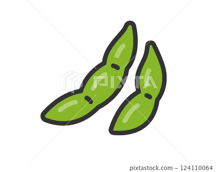 帶有皮毛豆圖示插圖（線條描顏色） 124110064