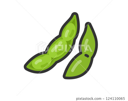帶有皮毛豆圖示（線條畫）的插圖 124110065