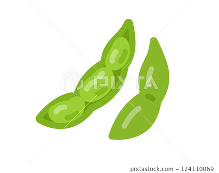 Illustration of an icon of edamame with skin 124110069