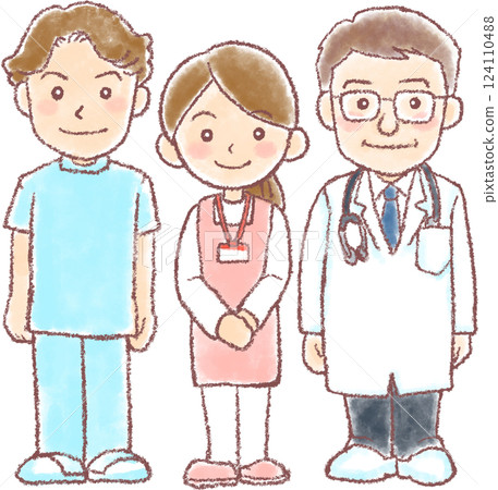 醫事工作者_3人_全身 124110488