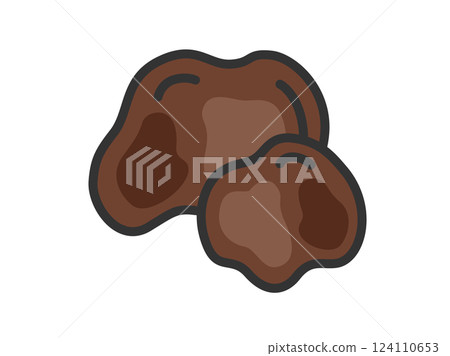 木耳圖示插圖（線條描彩色） 124110653