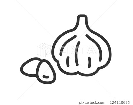 大蒜圖示插圖（線條描畫） 124110655