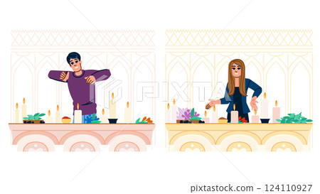 magic witchcraft altar vector 124110927