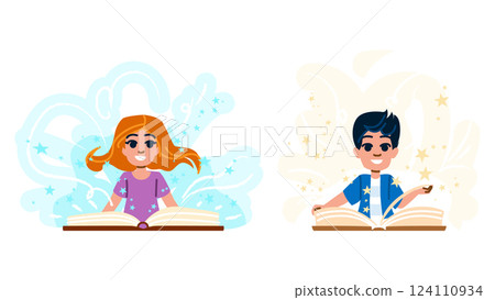 s spell book kid vector 124110934