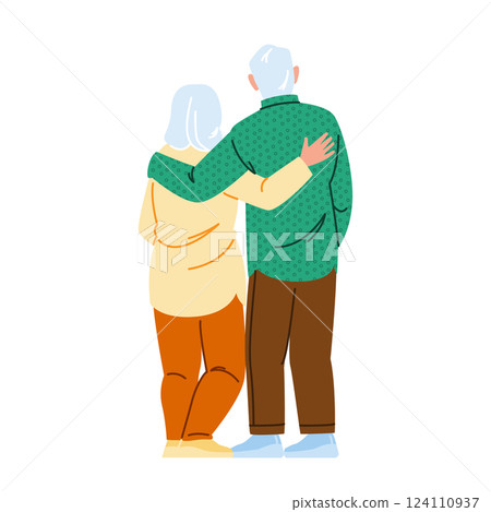 wellness senior couple back vector wellness senior couple back vector 124110937