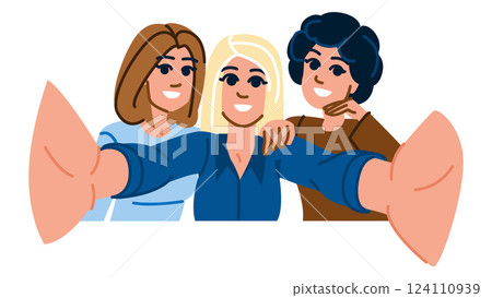 smile selfie woman group vector smile selfie woman group vector 124110939
