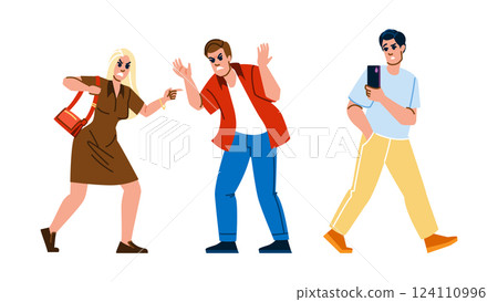quarrel couple street conflict vector quarrel couple street conflict vector 124110996
