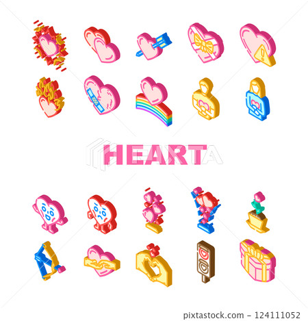 heart love romance icons set vector 124111052