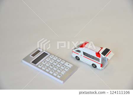 Medical expenses Medical insurance Ambulance and calculator Paid image 124111106