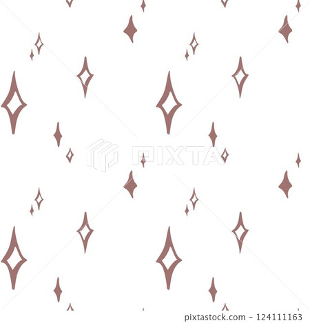 Shine or sparkle vector pattern with stars in mocha mousse color on white background. Sparkle star doodles vector seamless pattern 124111163