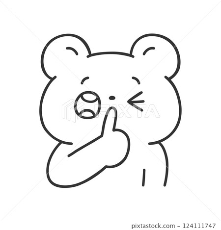 一隻安靜的熊 - 線條畫 一隻安靜的熊 - 線條畫 124111747