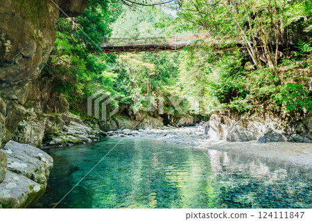 <Nagano> Beautiful scenery and suspension bridge at Atera Valley <Nagano> Beautiful scenery and suspension bridge at Atera Valley 124111847