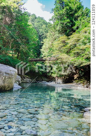 <長野>阿特拉溪谷的美麗風景與吊橋 124111859