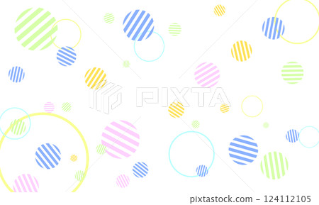 帶有圓圈和邊框圓圈的彩色圖案。 124112105