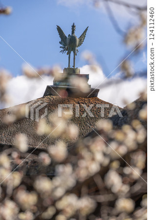 京都平安神宮太平閣的鳳凰與梅花 124112460