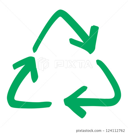 手繪回收標誌，綠色 124112762