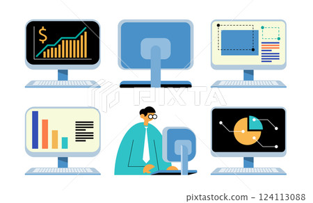 Digital Business Icons Collection vector illustration Digital Business Icons Collection vector illustration 124113088
