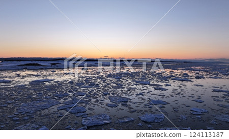 Drift ice around Lake Saroma, Hokkaido February 24, 2025 Sunset around the brackish lake Abashiri drift-ice Drift ice around Lake Saroma, Hokkaido February 24, 2025 Sunset around the brackish lake Abashiri drift-ice 124113187