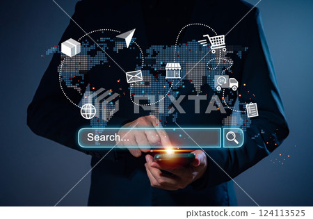 Digital modern online shopping and e-commerce concept, The modern interface online shopping digital futuristic. Digital modern online shopping and e-commerce concept, The modern interface online shopping digital futuristic. 124113525