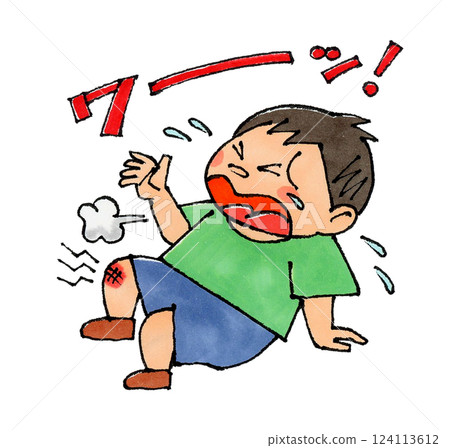 受傷的男孩（帶有“哇！”這個詞） 124113612