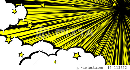 Speech bubble screentone yellow background Speech bubble screentone yellow background 124113832