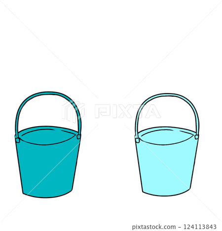 簡單，日用品，容器，清潔工具，桶，淺藍色 124113843