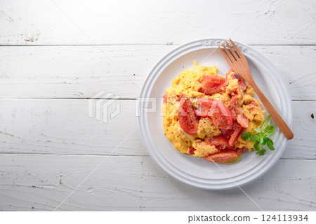 Home-cooked tomato and egg stir-fry Home-cooked tomato and egg stir-fry 124113934