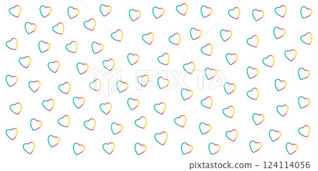 Seamless pattern of colorful gradient hearts on a white background Seamless pattern of colorful gradient hearts on a white background 124114056