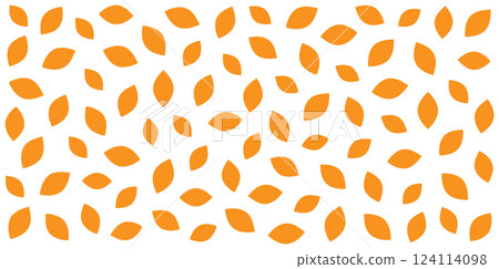 Seamless pattern of orange leaves on white or transparent background 124114098