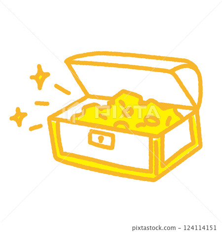 Illustration material of a full treasure chest 124114151