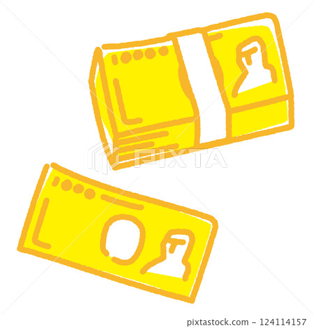 紙幣和鈔票的插畫素材 124114157