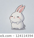 cute rabbit, comic style, easter rabbit. High quality photo 124114394