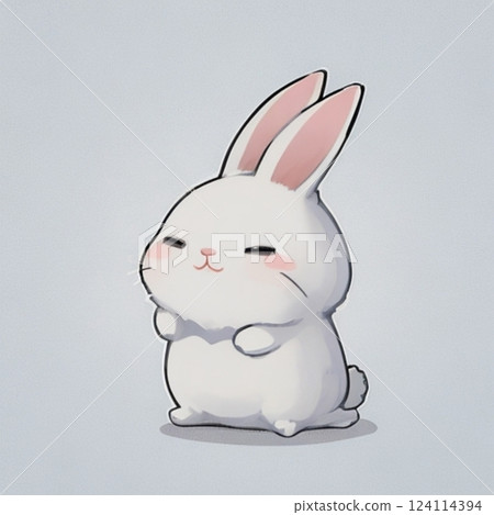 cute rabbit, comic style, easter rabbit. High quality photo 124114394
