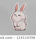 cute rabbit, comic style, easter rabbit. High quality photo 124114398