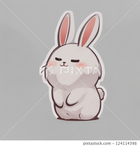 cute rabbit, comic style, easter rabbit. High quality photo 124114398