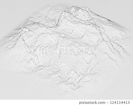 3D terrain wireframe image background vector illustration 3D terrain wireframe image background vector illustration 124114413