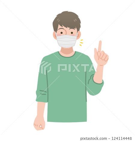 戴著口罩的男人 戴著口罩的男人 124114448