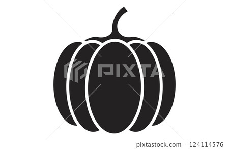 簡單的南瓜線圖標 124114576