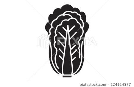 簡單的生菜線畫插圖圖標 簡單的生菜線畫插圖圖標 124114577