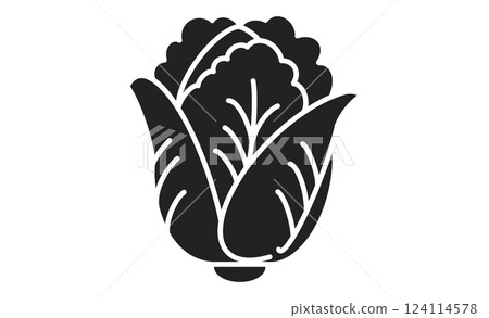 Simple lettuce line drawing illustration icon Simple lettuce line drawing illustration icon 124114578