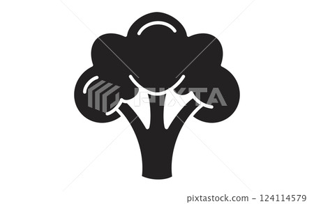 Simple broccoli line drawing illustration icon Simple broccoli line drawing illustration icon 124114579